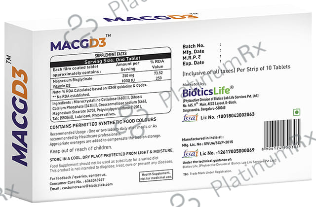 BioticsLife MacgD3 Tablet