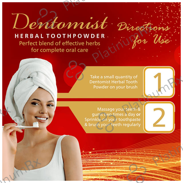 Dentomist Herbal Tooth Powder (100gm Each) 1 Bottle