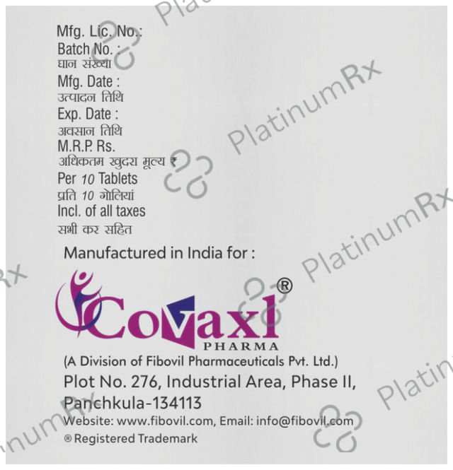 Vaxospas 10/250mg Tablet 10s