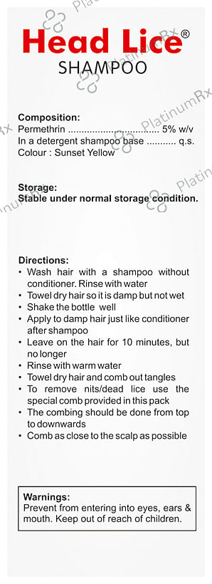 PIL Head Lice Shampoo Free Lice Comb 50 ml