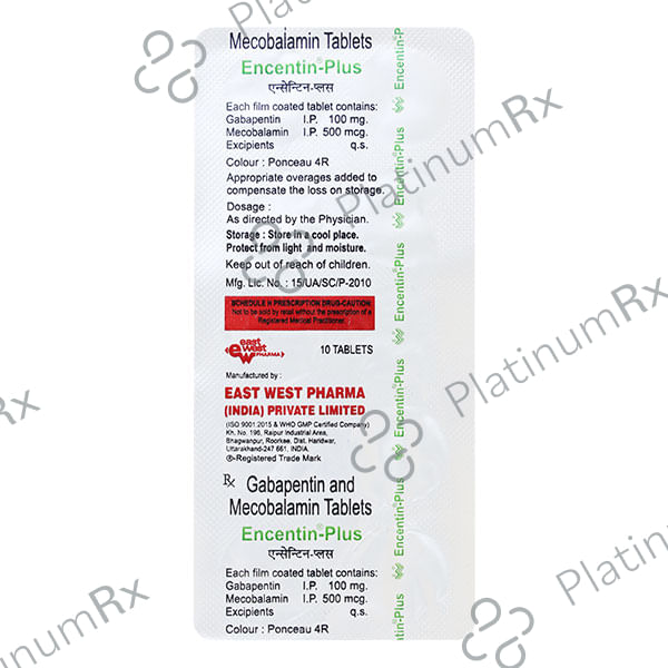 Encentin Plus 100mg/500mcg Tablet 10s