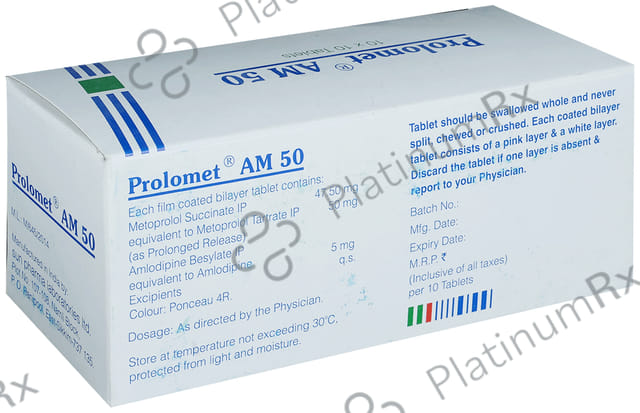 Prolomet AM 50/5mg Tablet PR 10s