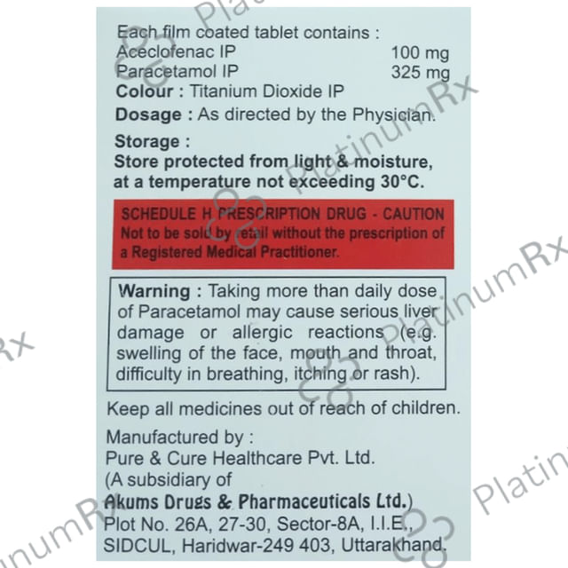 Aceclan Plus 100/325mg Tablet 10s