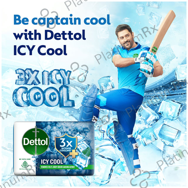 Dettol Icy Cool Bathing Soap Bar with 3X Menthol 150gm