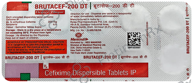 Brutacef DT 200mg Tablet 10s