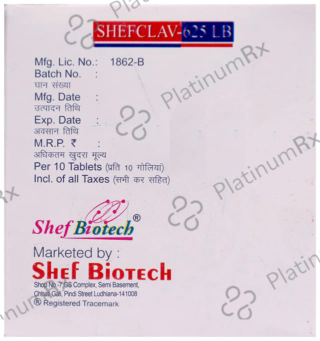 Shefclav 625 LB Tablet