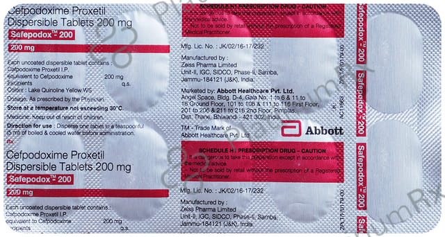 Safepodox 200mg Tablet DT 10s