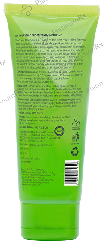 Pearldew Aloe Vera & Cucumber Gel (120gm Each) 1 Pack