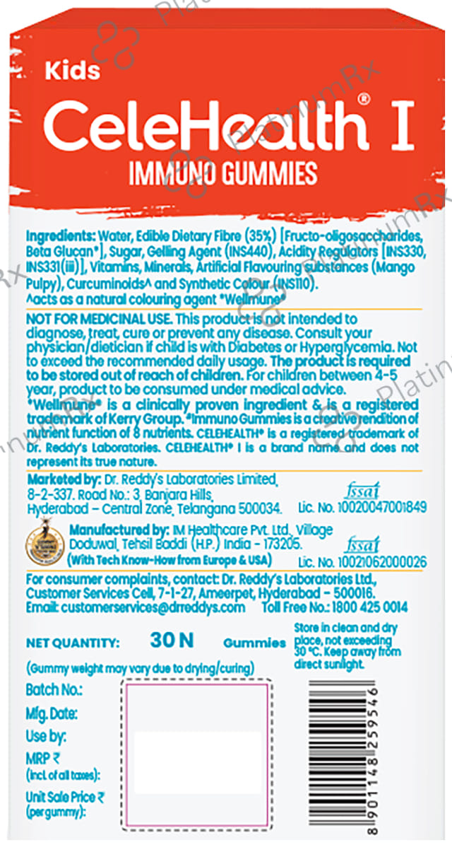 CeleHealth Kidz Immuno Plus Gummies Pulpy Mango 30s