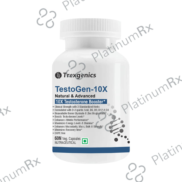 Trexgenics TestoGen 10X - Natural Testosterone Booster Veg Capsule for Men