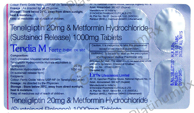 Tendia M Forte 20/1000mg Tablet SR 15s