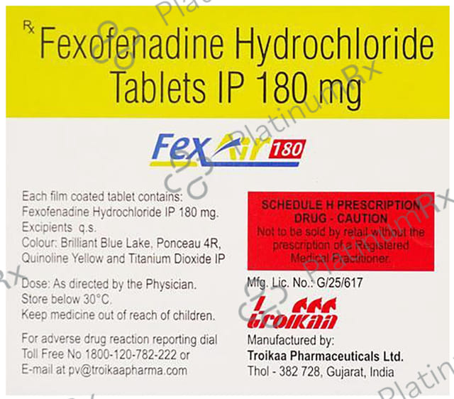 Fexair 180mg Tablet 10s