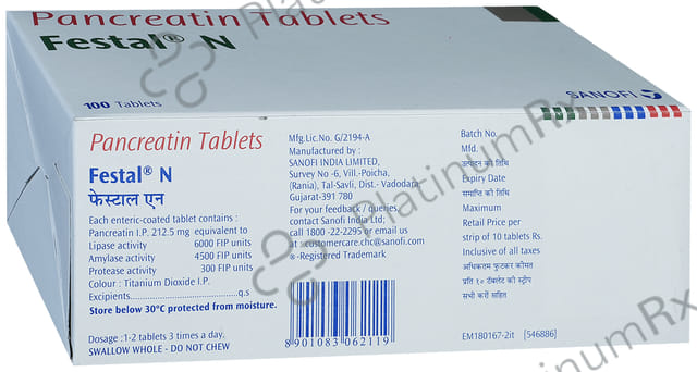 Festal N 212.5mg Tablet 10s