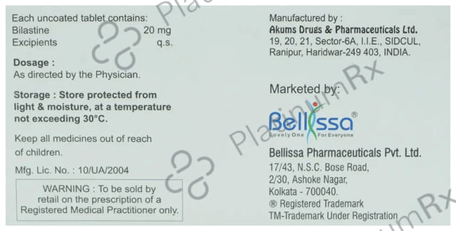 Bilastibel 20mg Tablet 10s
