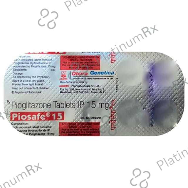 Piosafe 15mg Tablet 10s