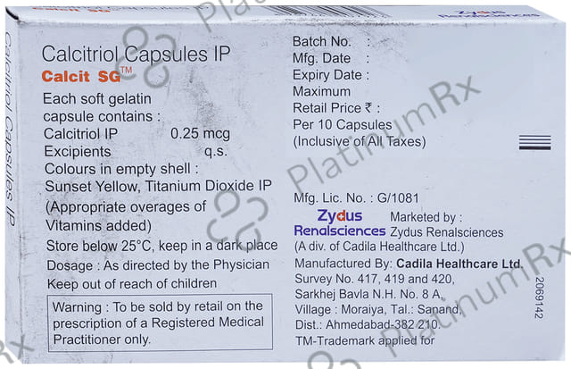 Calcit SG 0.25mcg Capsule 10s