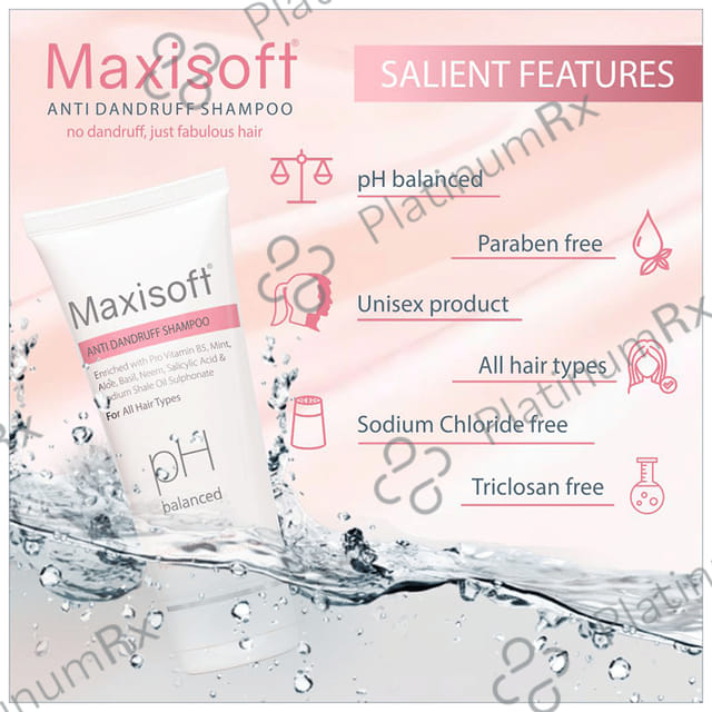 Maxisoft PH Balanced Anti Dandruff Shampoo (100ml Each) 4 Tubes