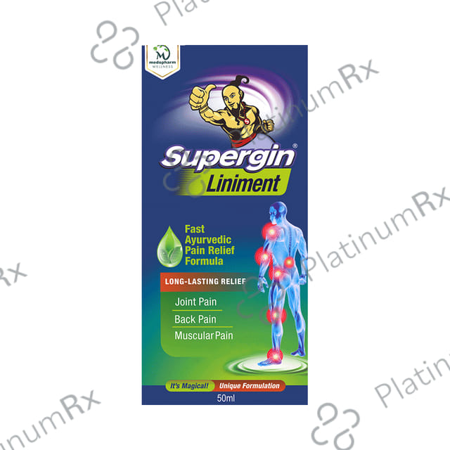 Supergin Liniment Fast Ayurvedic Pain Relief Formula 50 Liniment