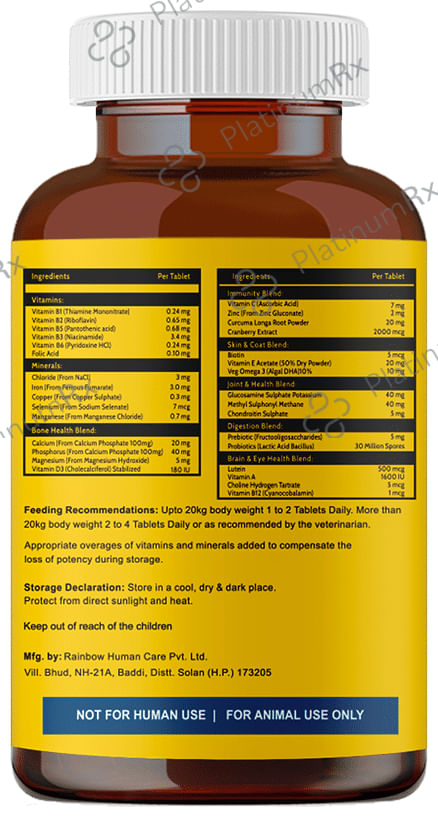 CF Pets Chewable Multivitamin Tablet for Dogs Chicken Flavour