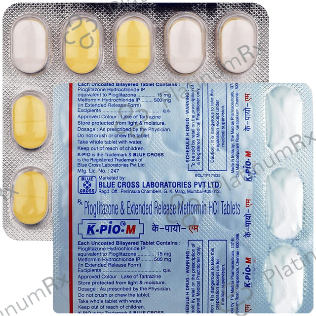 K Pio M 500/15mg Tablet ER 15s