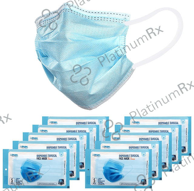 Papa Protect Disposable Surgical Face Mask (5 Each) Medical Blue 10 pouches
