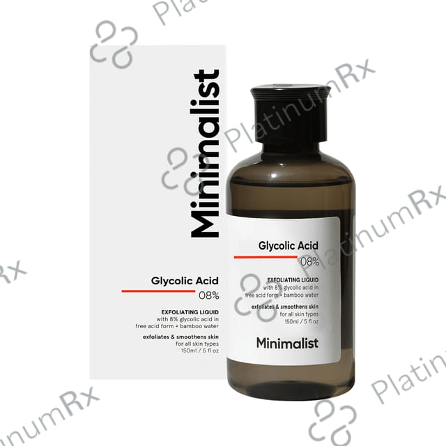 Minimalist 08% Glycolic Acid Exfoliating Exfoliates and Smoothens Skin Liquid 150ml