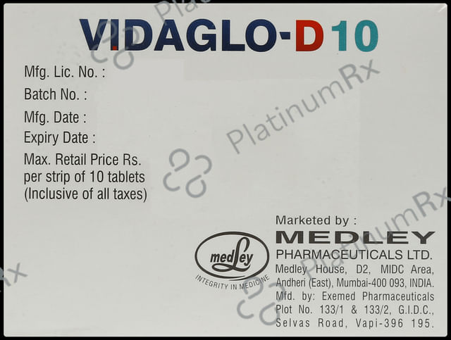 Vidaglo D 10/100mg Tablet 10s