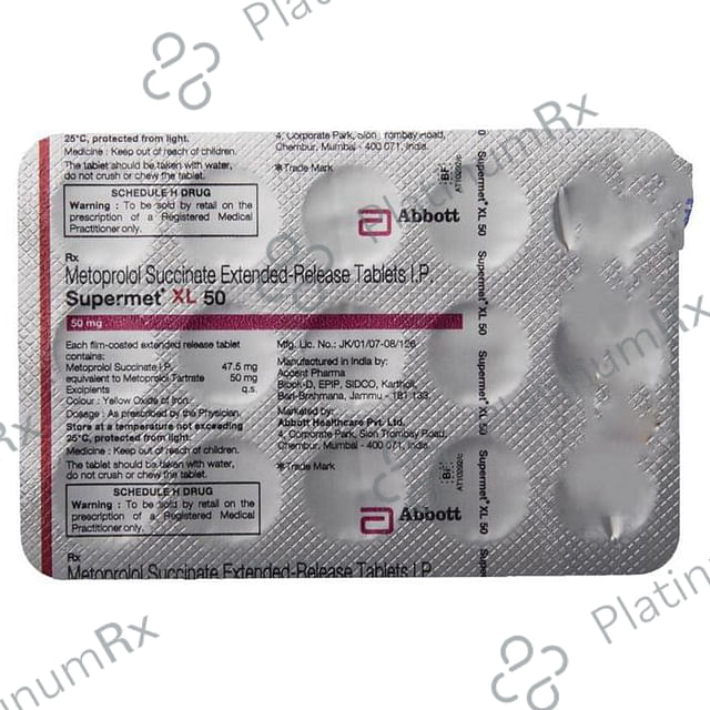Supermet XL 50mg Tablet 15s