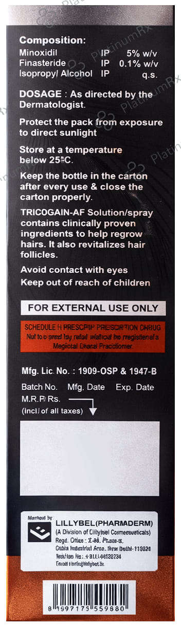 Tricogain AF 0.1/5%w/v Solution 60ml