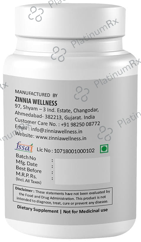 Zinnia Wellness Lemon Balm Extract Veggie Capsule 60s