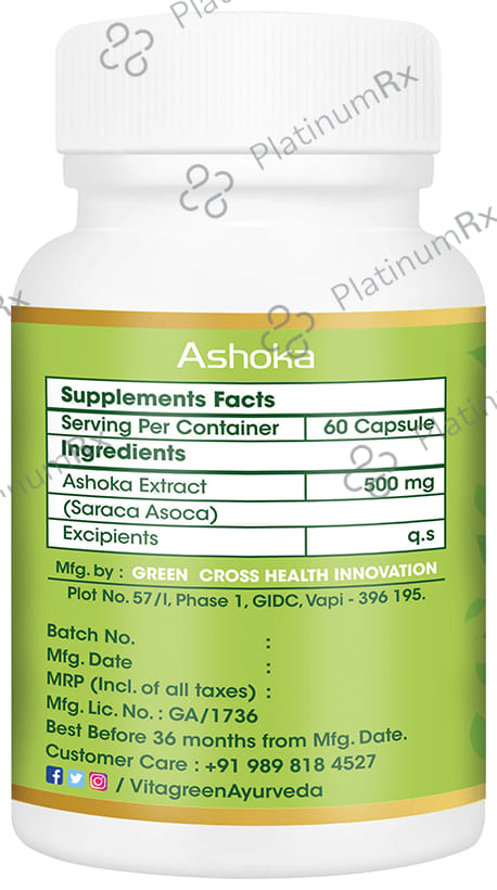 Vitagreen Ashoka 500mg Capsule