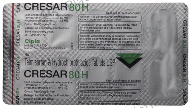 Cresar 80H 12.5/80mg Tablet 10s