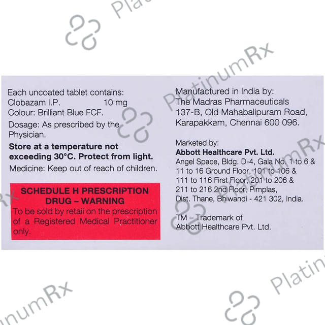 Clozam 10mg Tablet 10s