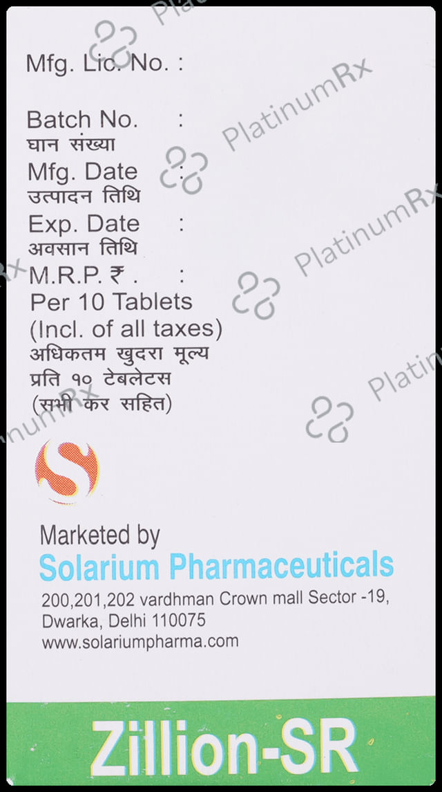 Zillion 11.5mg Tablet SR