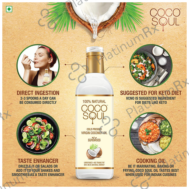 Coco Soul 100% Cold Pressed Virgin Coconut Oil 1000 ml