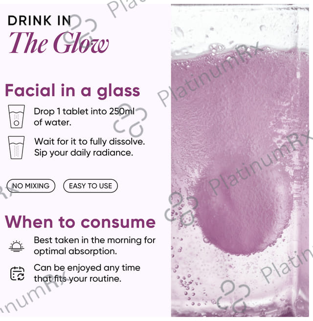 Wellbeing Nutrition Skin Fuel with Collagen, Glutathione & Hyaluronic Acid - Effervescent Tablet - Flavour Blueberry & Mint 1 Bottle