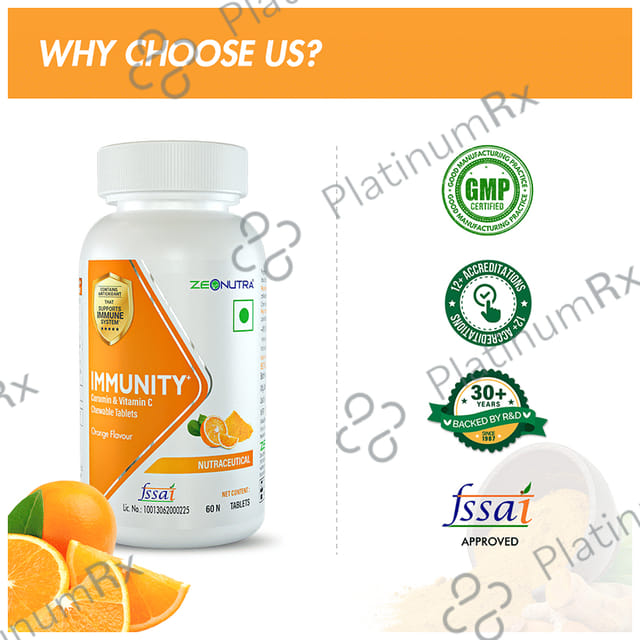 Zeonutra Immunity+ Curcumin & Vitamin C Chewable Tablet 60s
