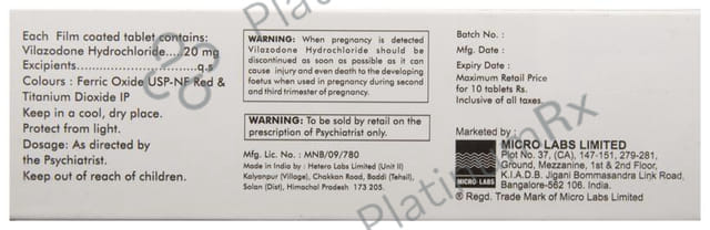 Zovane 20mg Tablet 10s