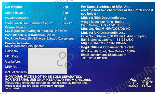 Dabur Oxylife Natural Radiance 5 Creme Bleach