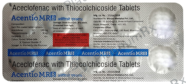Acentio MR 8/100mg Tablet 10s
