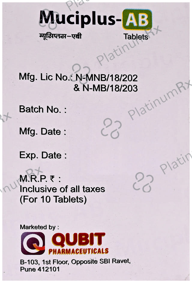 Muciplus 100/600mg AB Tablet 10s