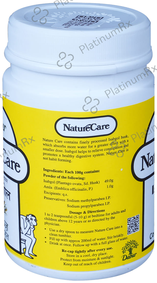Dabur Nature Care Isabgol Powder - Eases Constipation & Supports Smooth Bowel Movement 100 gm