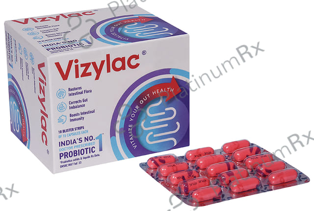 Vizylac Lactic Acid 120M Bacillus For Gut Health Capsule 15s