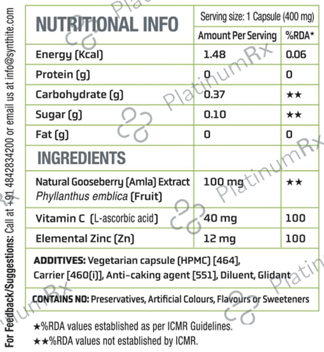 NatXtra Amla-CZ Enriched with Vitamin C & Acitve Zinc Supports Immune Health Capsule