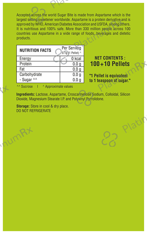Sugar Bite Gold Low Calorie Sweetener Pellets 110 pellets
