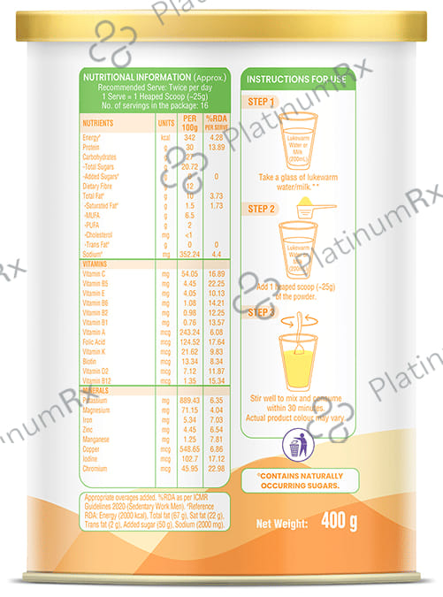 Dr Reddy's CeleHealth Nutritional Drink Low Glycemic Index, No Added Sugars Saffron and Cardamom