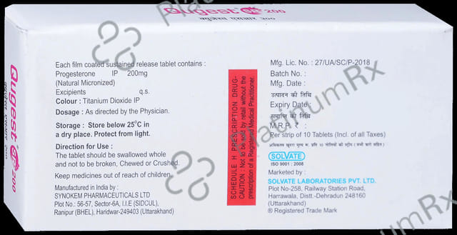 Qugest 200mg Tablet SR
