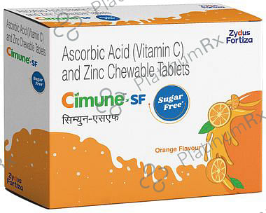 Cimune SF Vitamin C and Zinc Sugar Free Chewable Tablet Orange