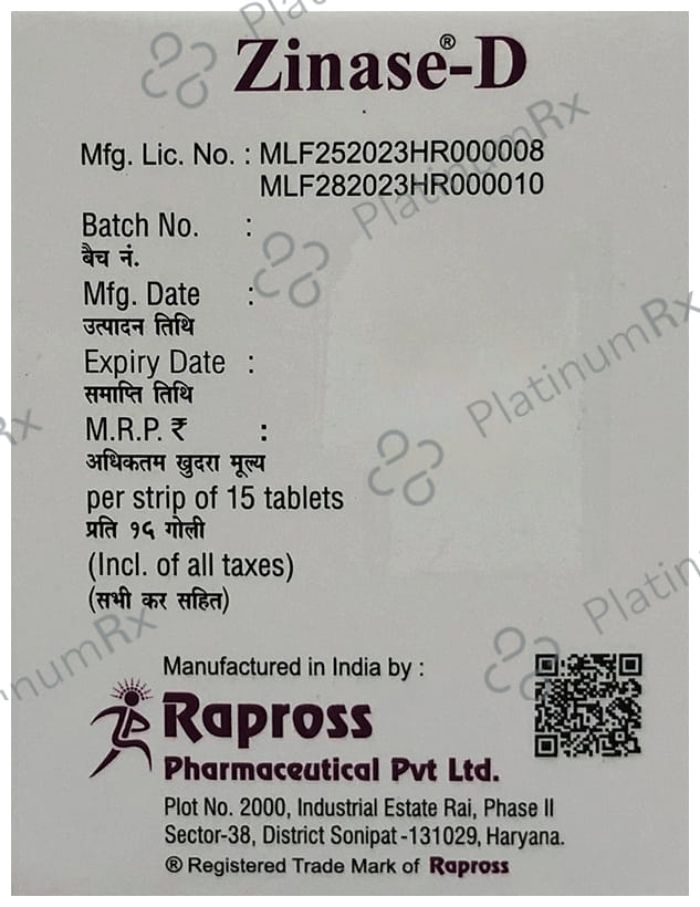 Zinase D 50/10mg Tablet 15s