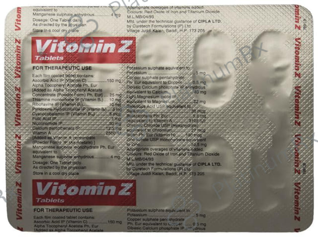 Vitomin Z D3 60000IU Tablet 10s